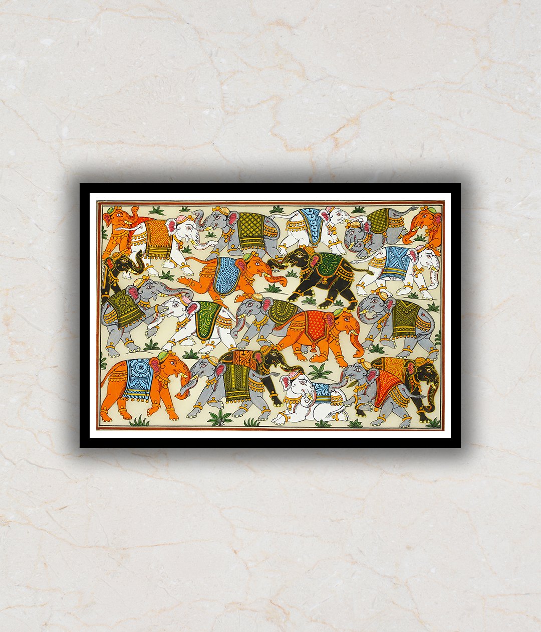Herd of Elephants Pattachitra Art Painting For Home Wall Art Decor