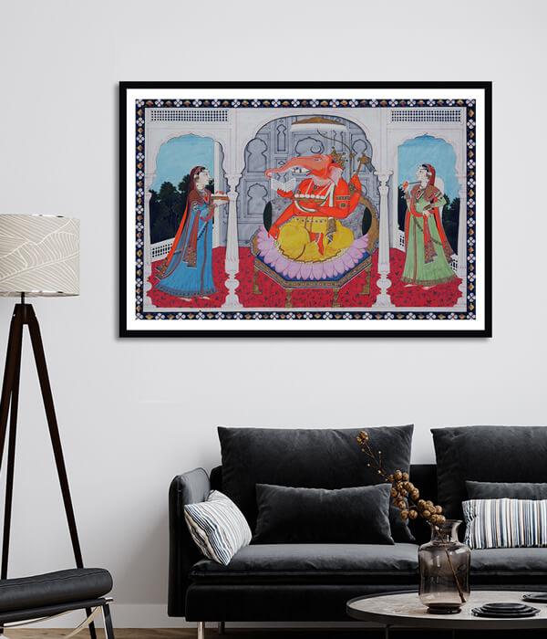 Adoration of Ganesha/Ganpati Art Painting