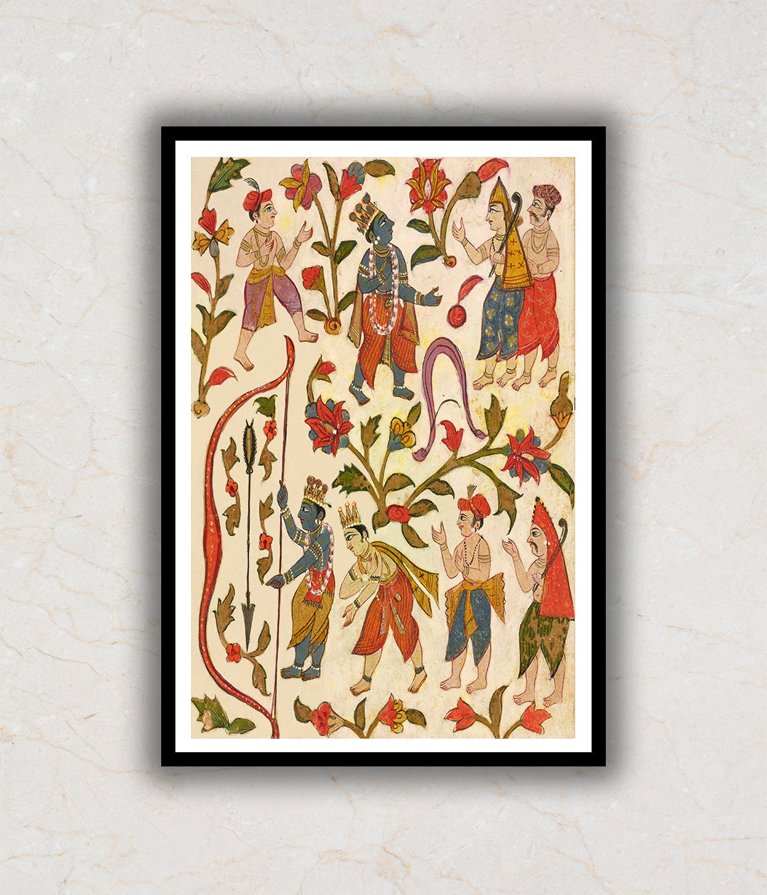 Krishna & The Bow, Folio 24 From The ÌÓTula Ram̥ Bhagavata Purana Artwork Painting For Home Wall Art D�_cor