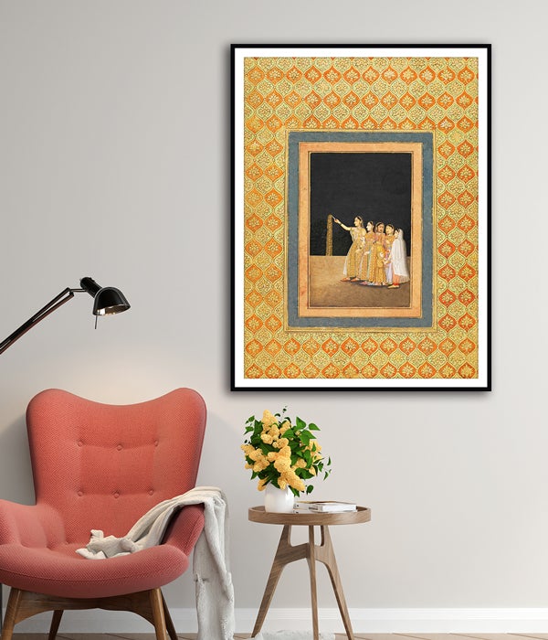 Court Ladies Playing with Fireworks Artwork Painting For Home Wall Art DŽcor
