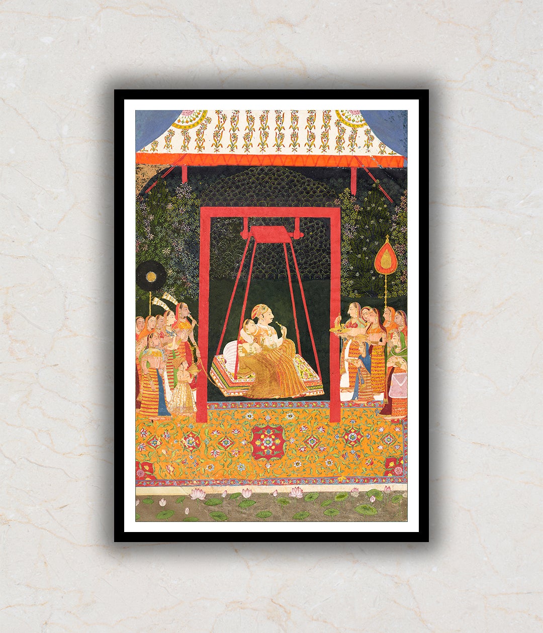 Rao Ram Chandra of Bedla on a Swing Artwork Painting For Home Wall Art D�_cor