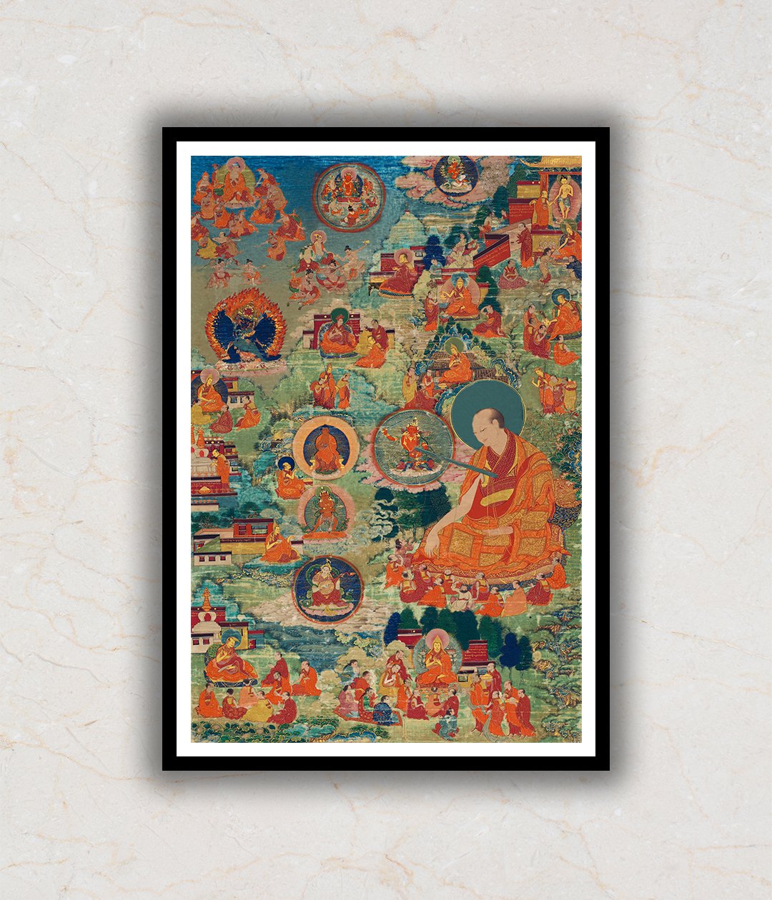 Tsong-kha-pa and scenes from his Life Scenes of Tsong-kha Pa Buddha Art