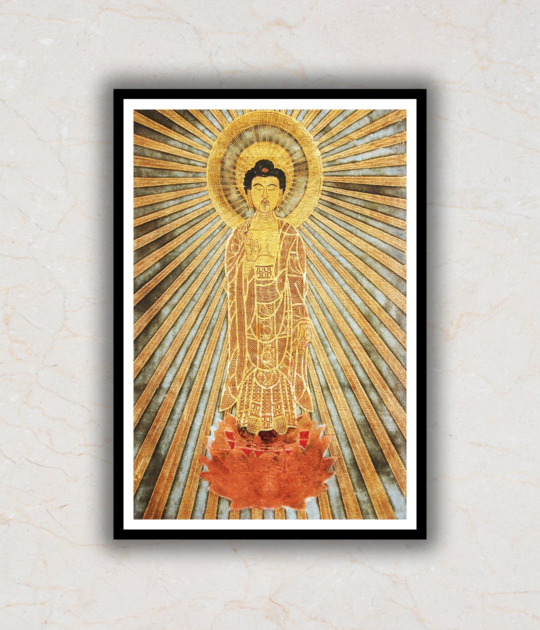 Enlightened Buddha Amida (Amitabha) Buddha Painting