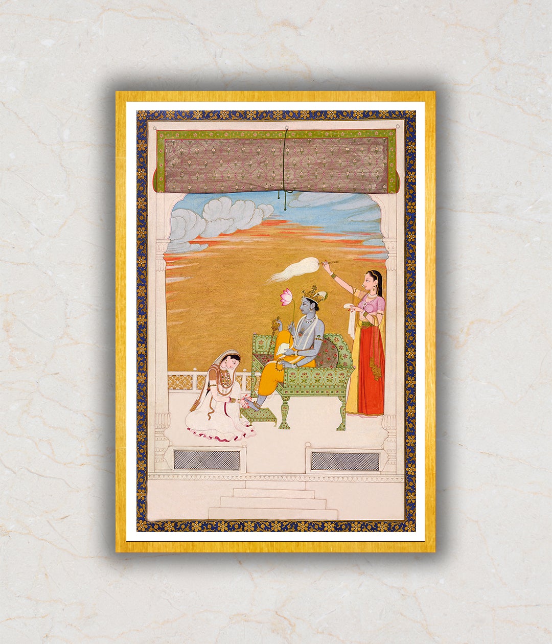 Krishna Fluting, Folio From a Dasavatar Series Artwork Painting For Home Wall Art DŽcor