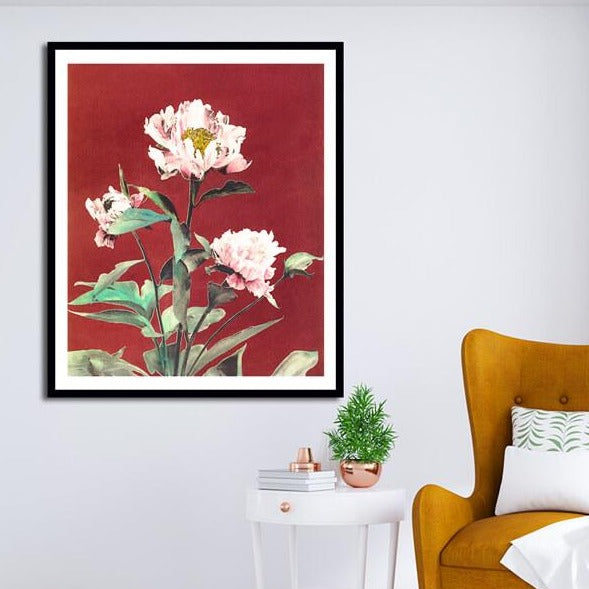 Herbaceous Peony Floral Painting by Ogawa Kazumasa