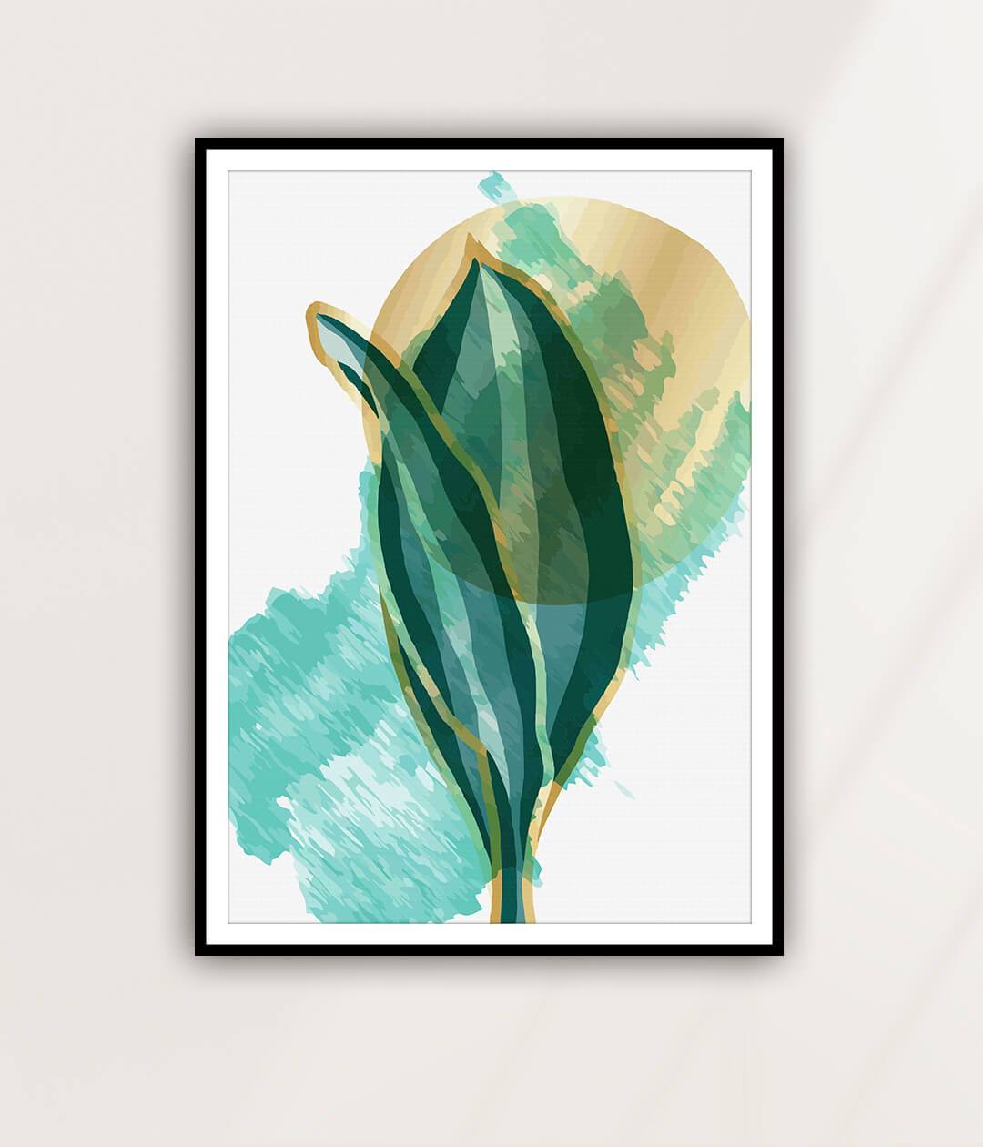 Set of 2 Leap into leaves Abstract Floral Art