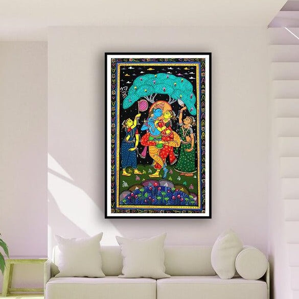 Radha Krishna Pattachitra Art Painting For Home Wall Art Decor