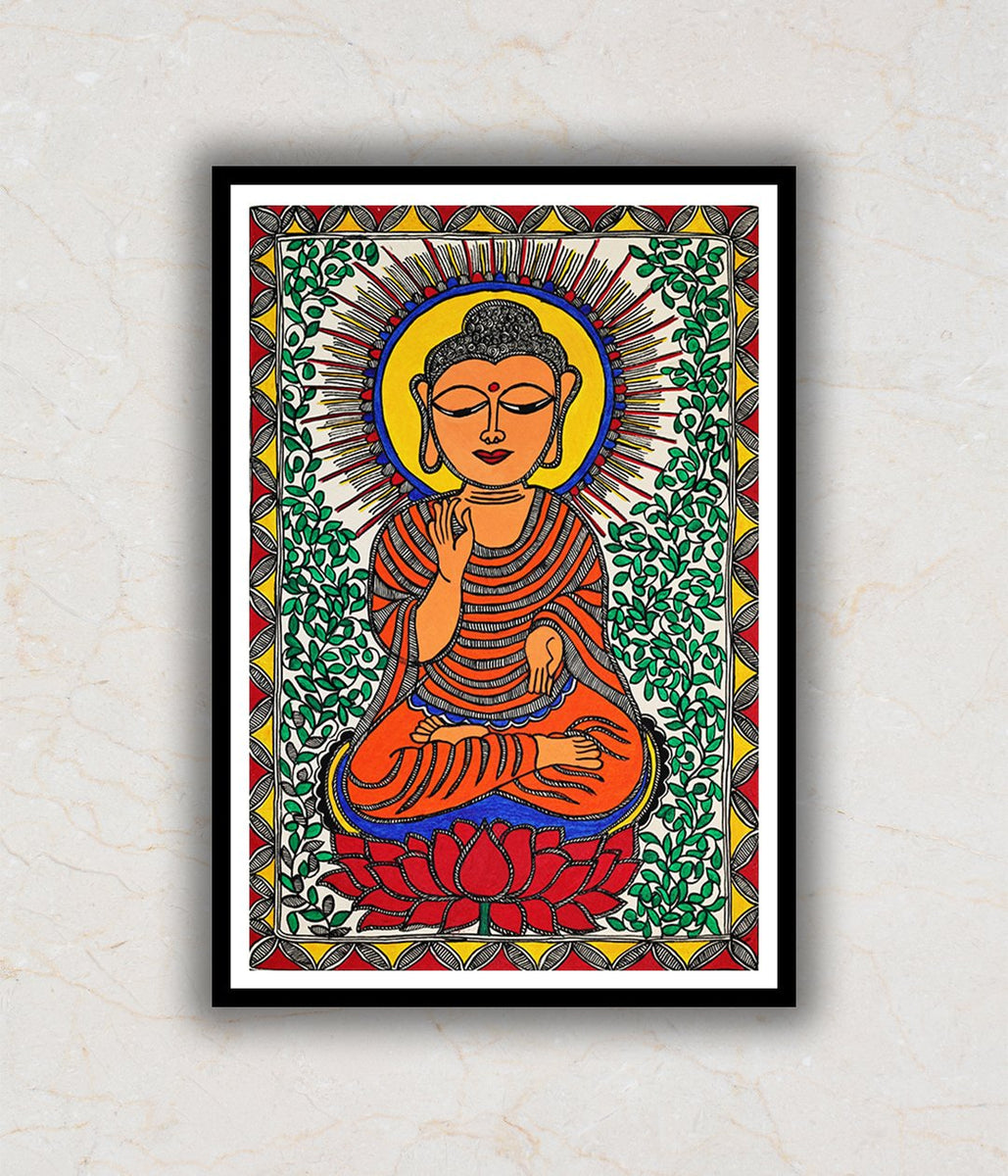 Buddha Madhubani Art Painting For Home Wall Art Decor 1 – TheBimba.com