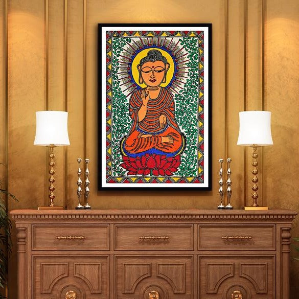 Buddha Madhubani Art Painting For Home Wall Art Decor 1