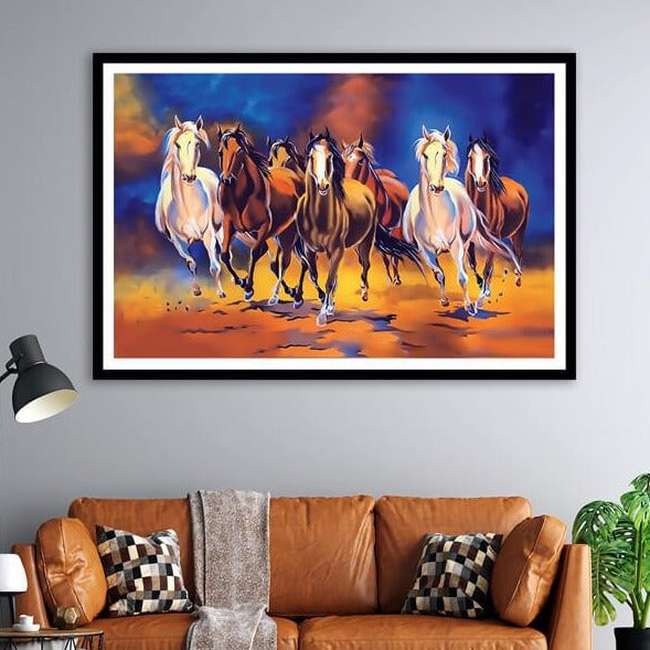 7 Running Horses Painting