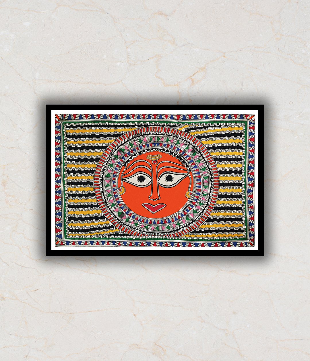 The Sun God Madhubani Art Painting For Home Wall Art Decor