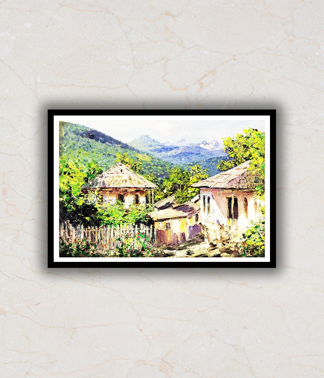 Mountain Village Since 1911 Modern Abstract Painting Artwork For Home Wall Decor