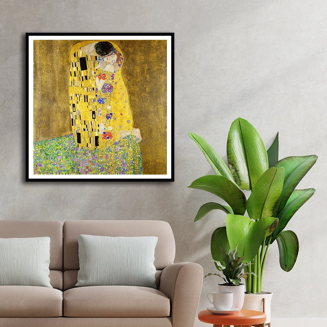Gustav Klimt 'The Kiss' Modern Abstract Painting Artwork For Home Wall DŽcor