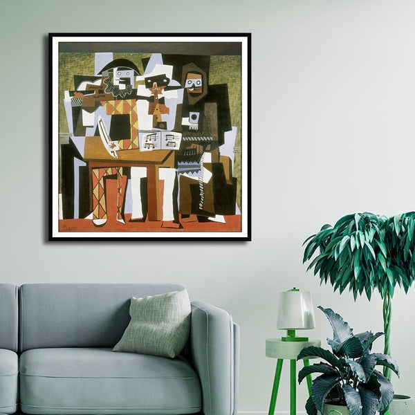 Three Musicians Modern Abstract Painting Artwork For Home Wall D•À__cor by Pablo Picasso