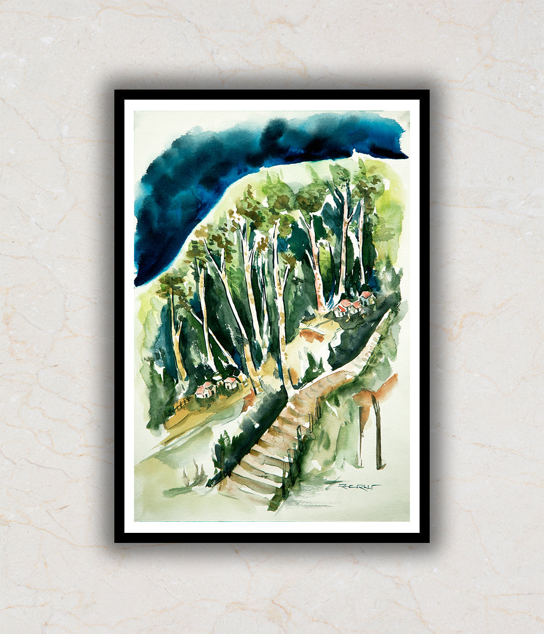 Forrest Watercolor Painting by Saroop Bhatia