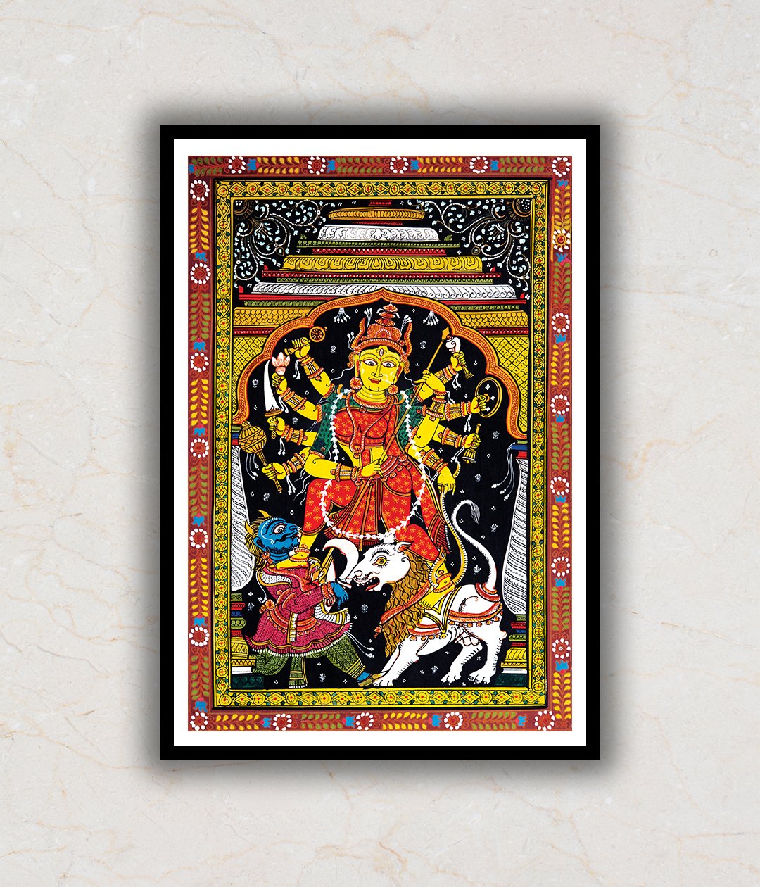 The Durga Darbar Pattachitra Art Painting For Home Wall Art Decor