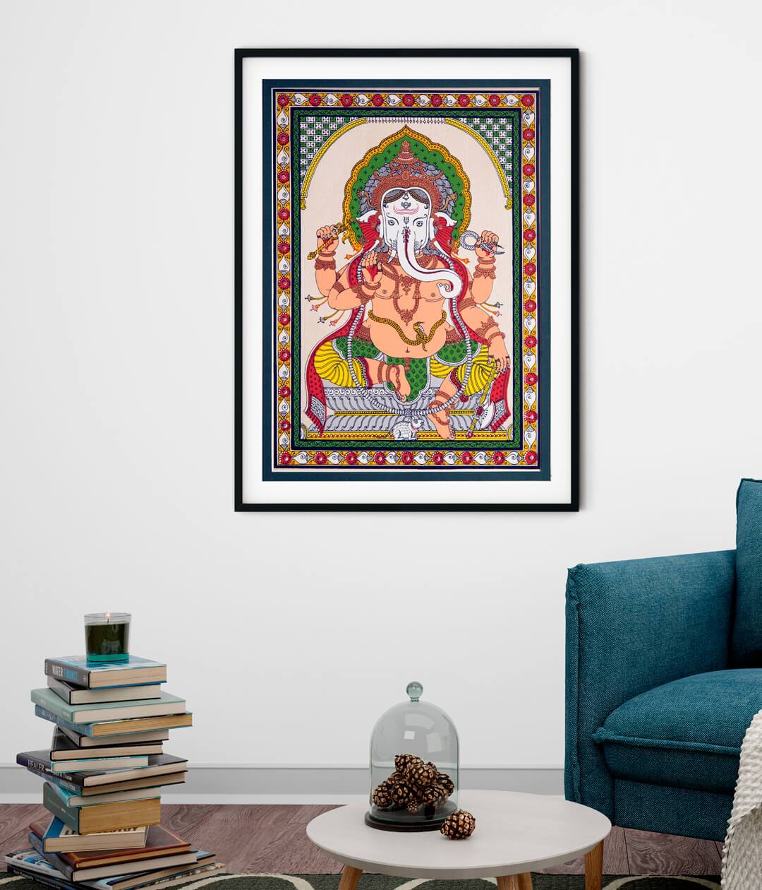 Blessings of Ganesh/Ganpati Pattachitra Art Painting For Home Wall Art Decor