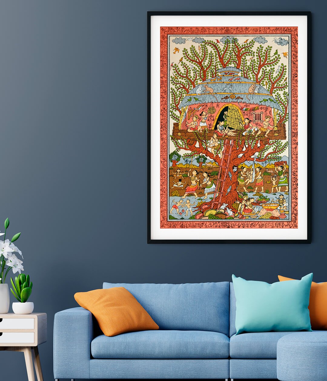 Ancient Treehouse Pattachitra Art Painting For Home Wall Art Decor