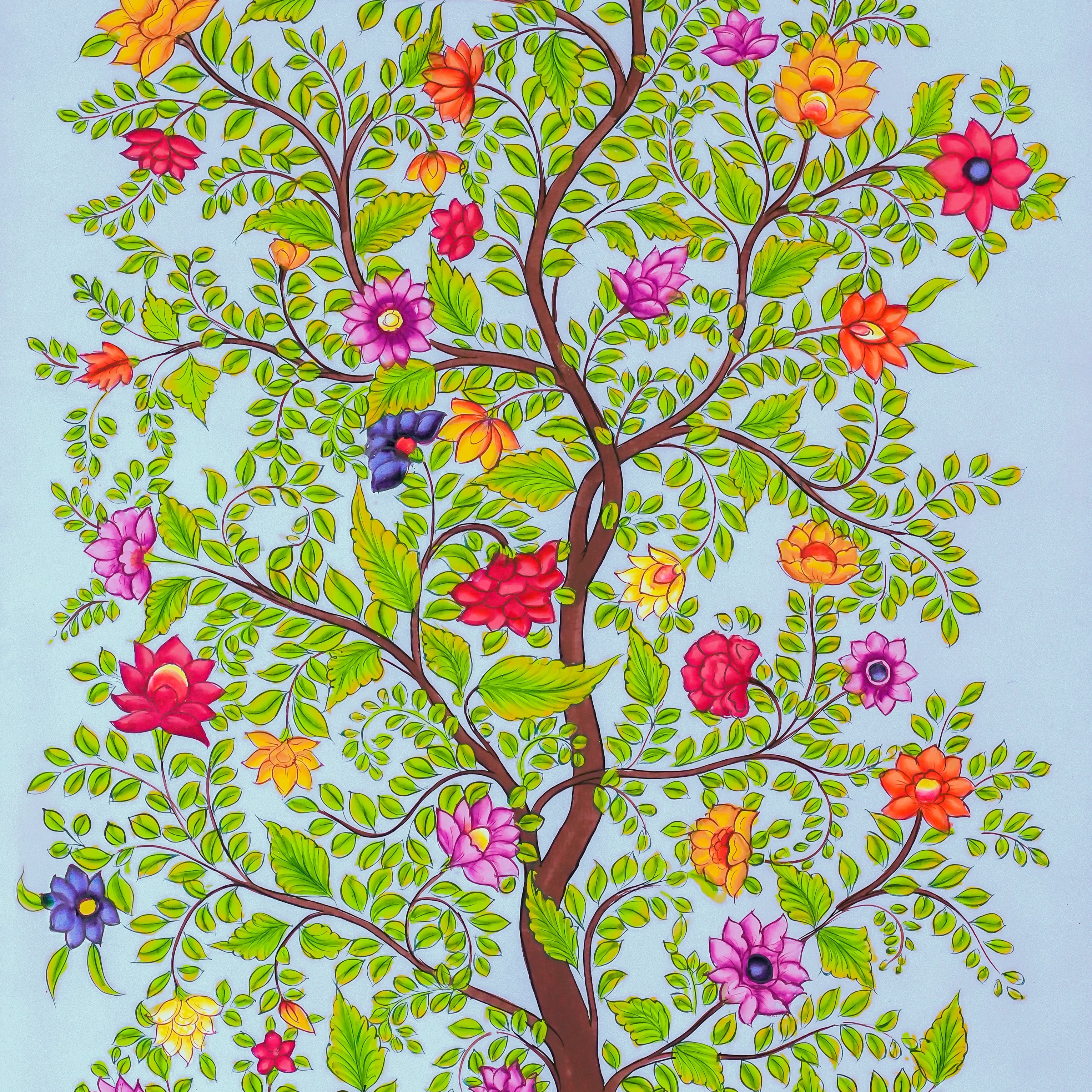 Tree of Hope Kalamkari Artwork Painting For Home Wall Decor