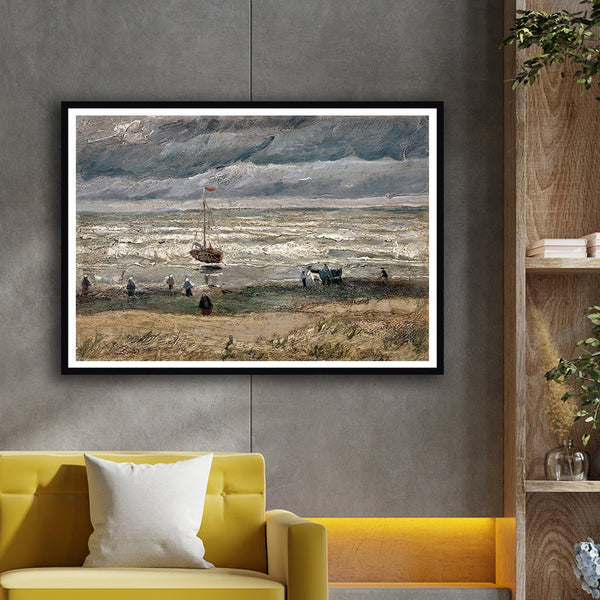Beach at Scheveningen in Stormy Weather Artwork Painting For Home Wall Art D•À__cor By Vincent Van Gogh