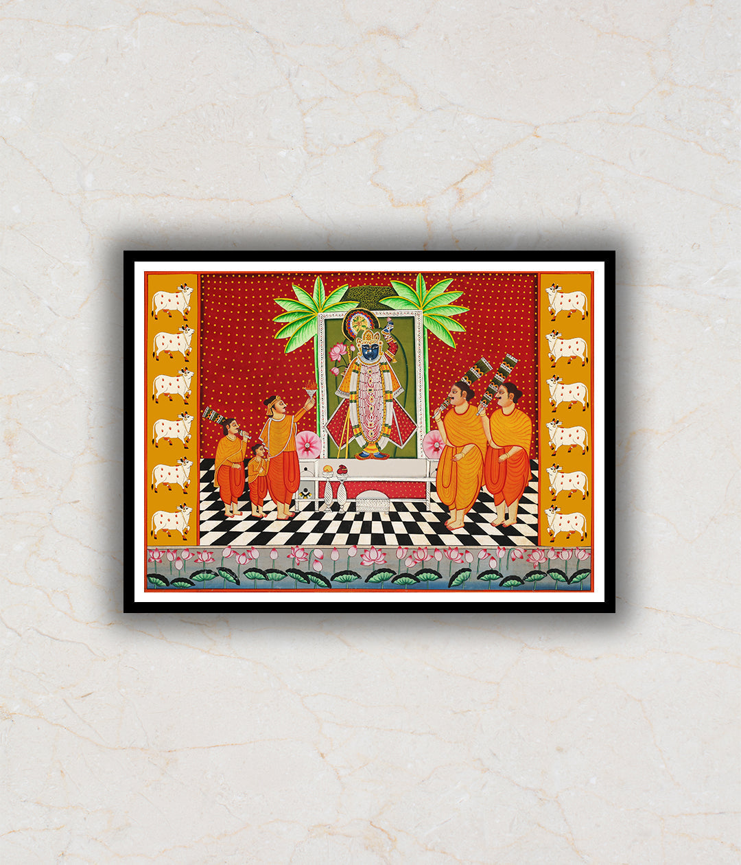 Shrinath ji Darbar Darshan Pichwai Art Painting For Home Wall Art Decor