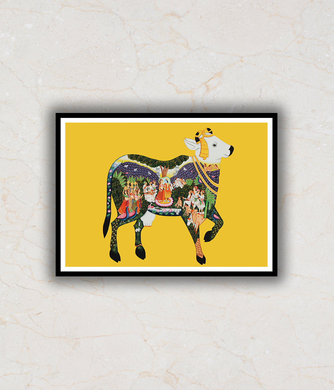 Kamdhenu The Sacred Cow Pichwai Art Painting