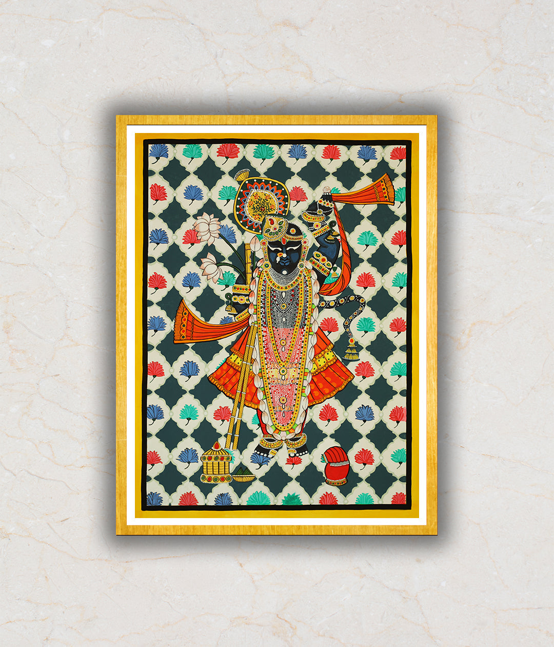 Shrinath ji Multicolored Pichwai Art Painting For Home Wall Art Decor