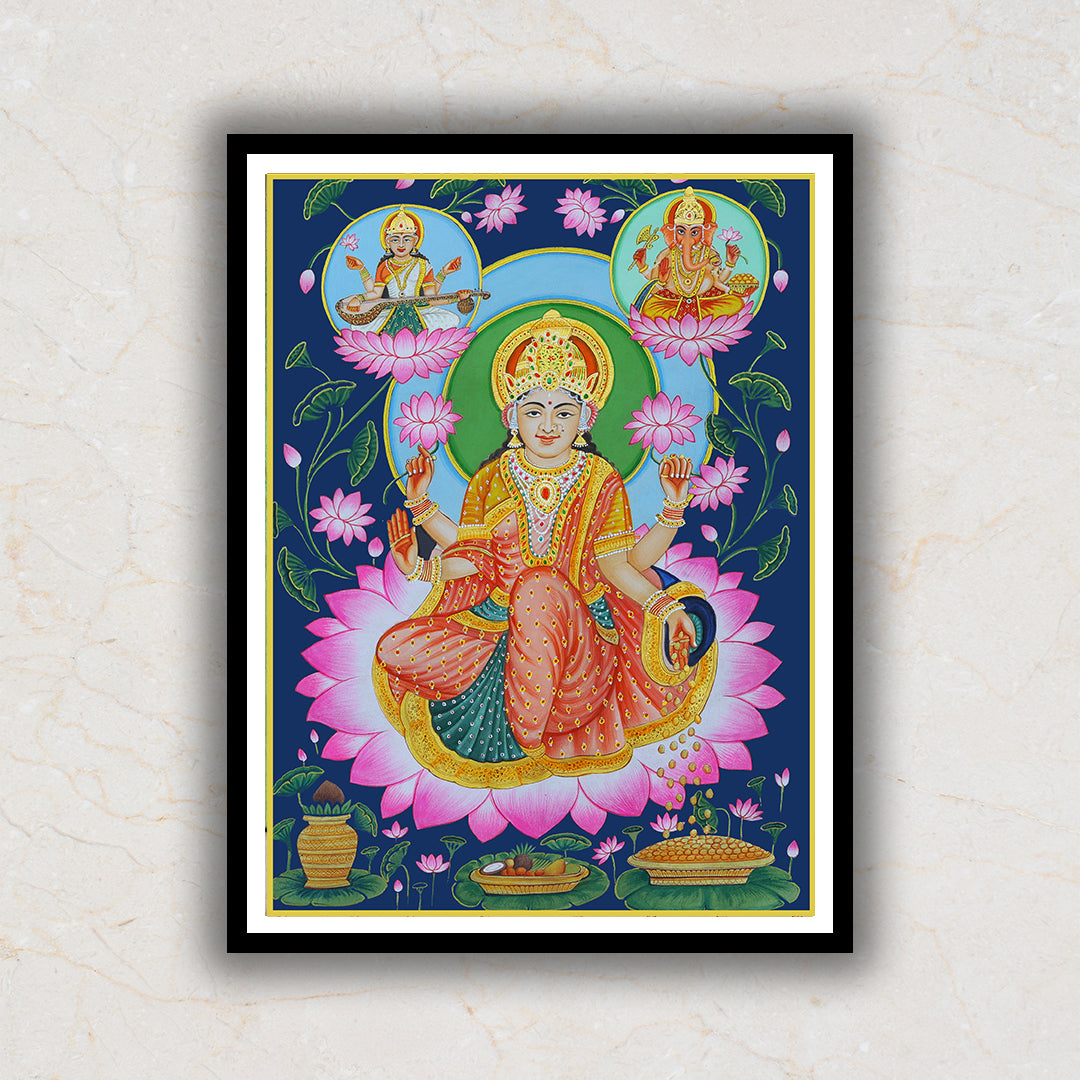 Goddess Lakshmi Artwork Painting For Home Wall Decor