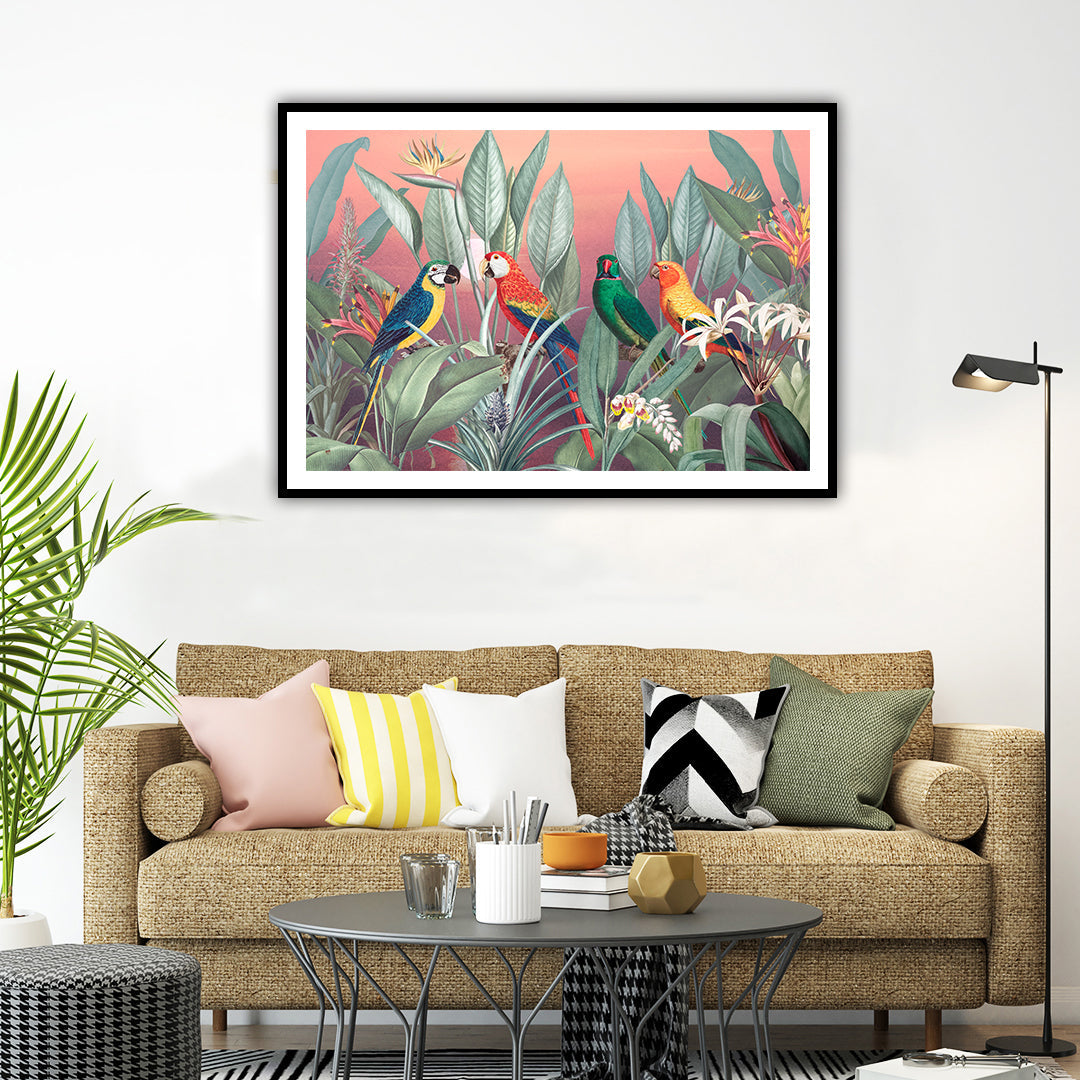 Birds of Tropic illustration Art painting For Home wall Decor