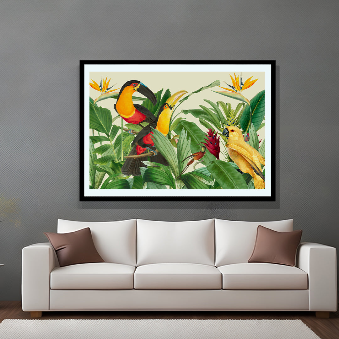 Rain Forest Bird Garden By Andrea Haase Artwork Painting For Living Space Wall Dacor