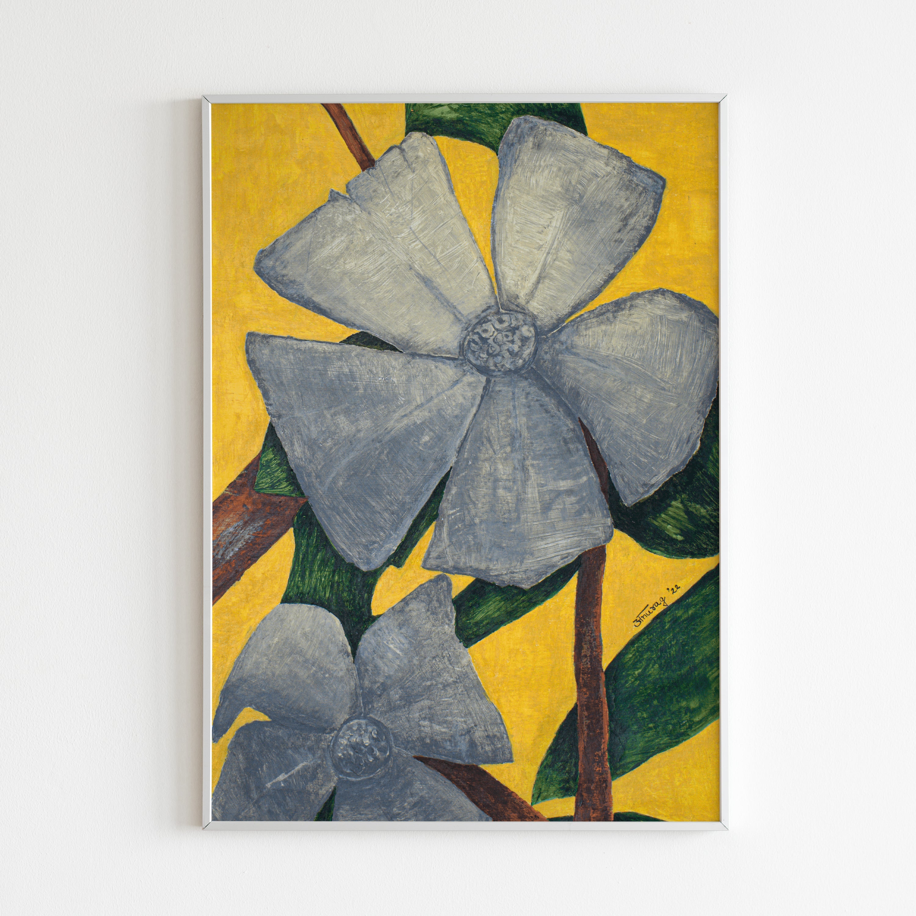 Minimal Floral 1 Artwork Painting by Anurag Anand For Home Wall Art