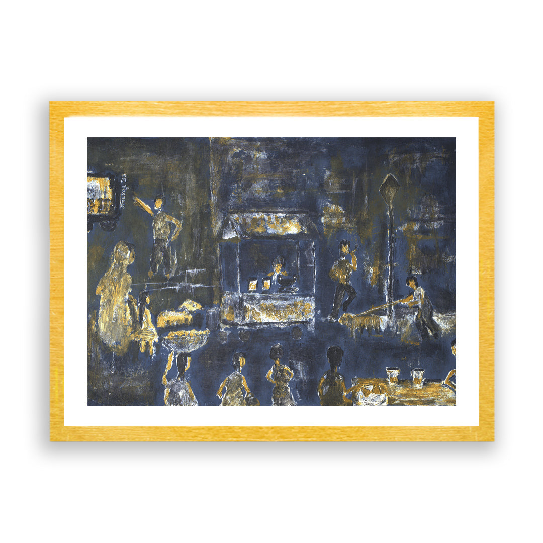 Smells of Busy Street Artwork Painting by Anurag Anand For Home Wall Art