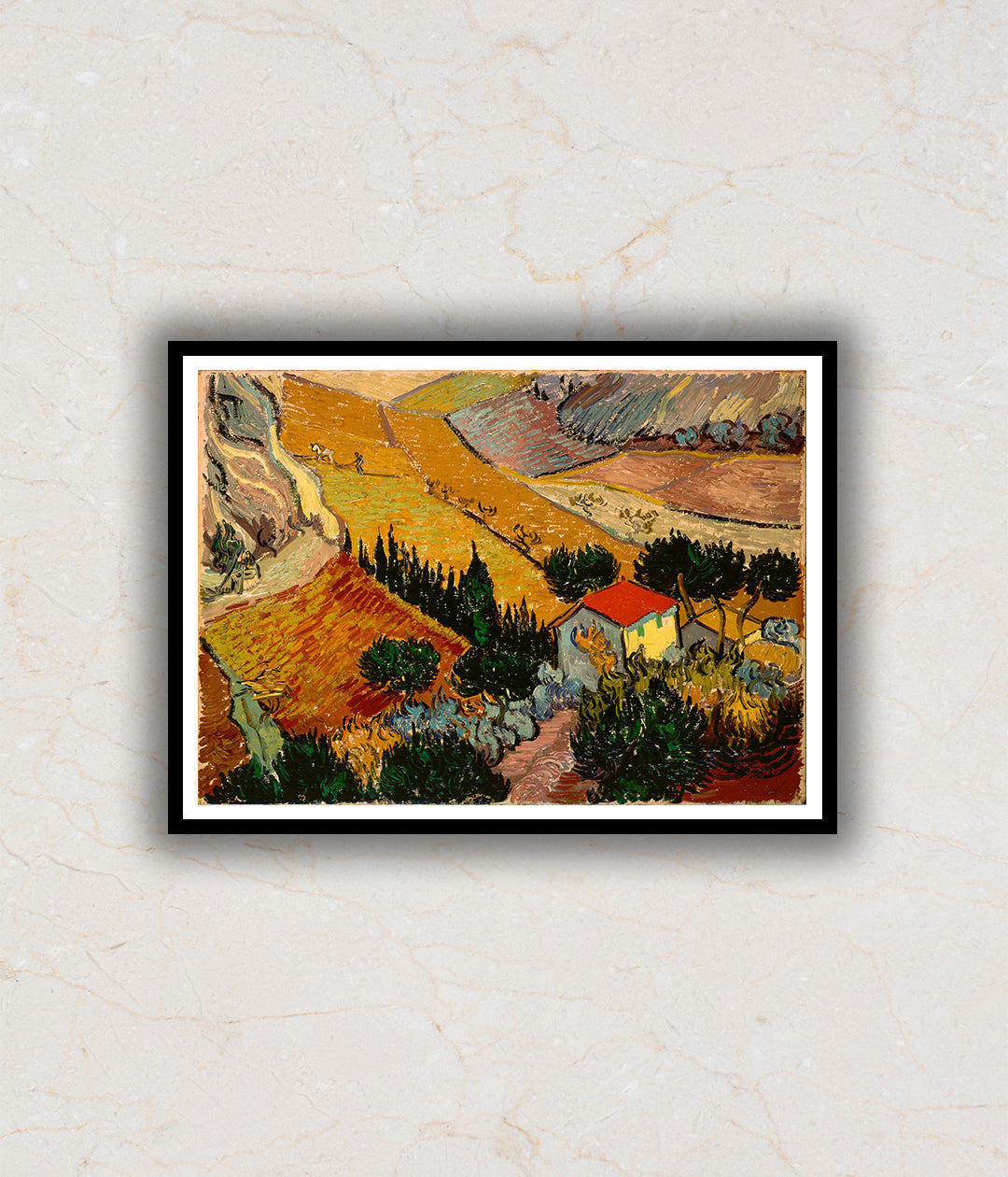 Valley with Ploughman Seen from Above Artwork Painting For Home Wall Art D�_cor By Vincent Van Gogh