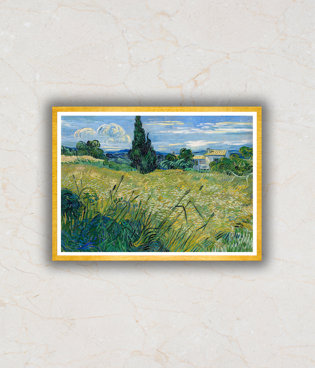 Green Wheat Field with Cypress (1889) Artwork Painting For Home Wall Art D�_cor By Vincent Van Gogh