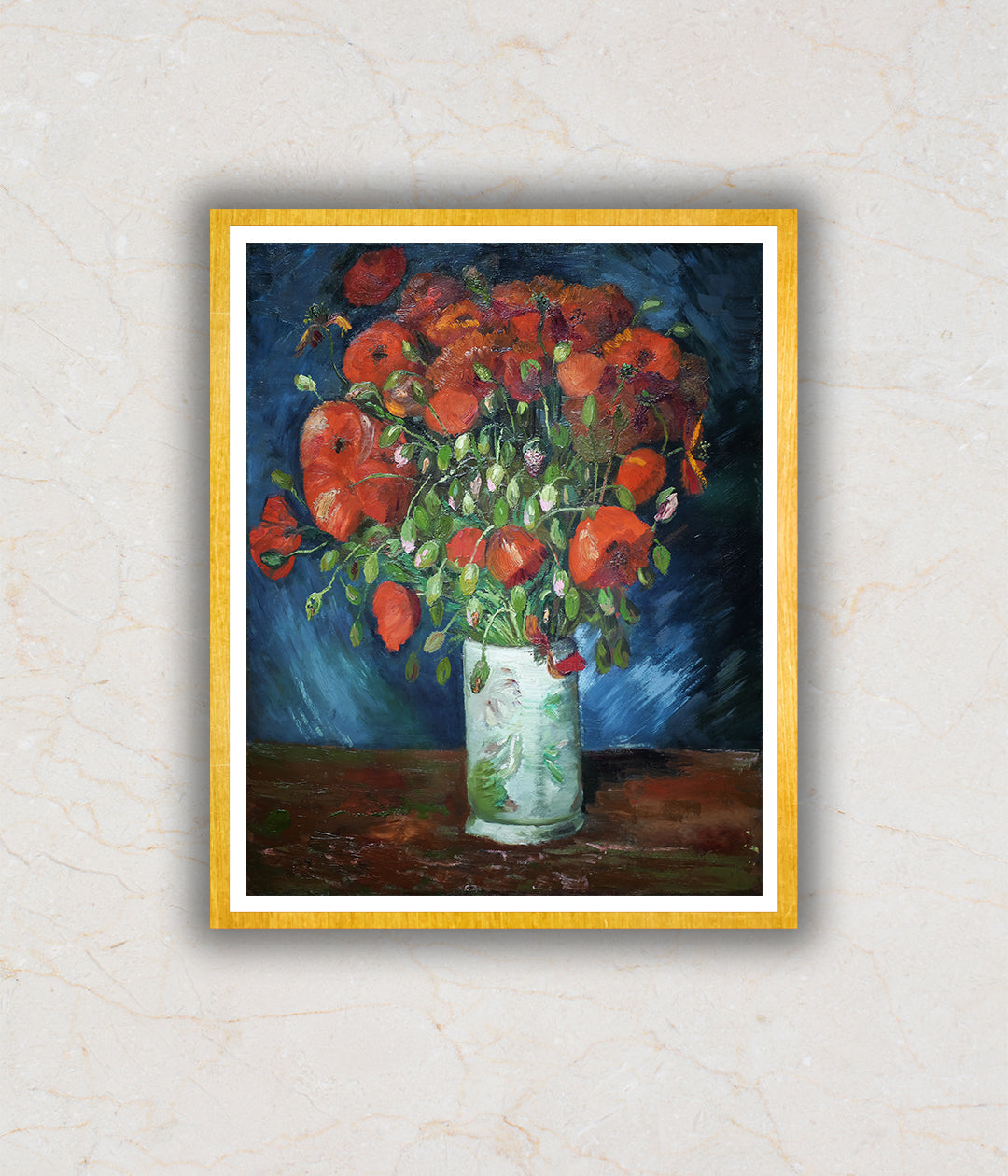 Vase with Poppies (1886) Artwork Painting For Home Wall Art D�_cor By Vincent Van Gogh
