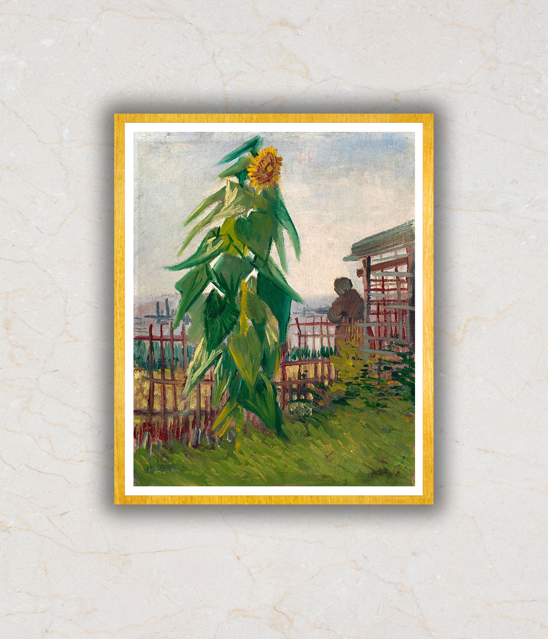 Allotment with Sunflower (1887) Artwork Painting For Home Wall Art D�_cor By Vincent Van Gogh
