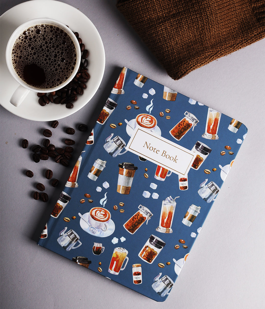 Better Latte Than Never Hardbound Notebook Journal Diary with Hybrid UV Accents