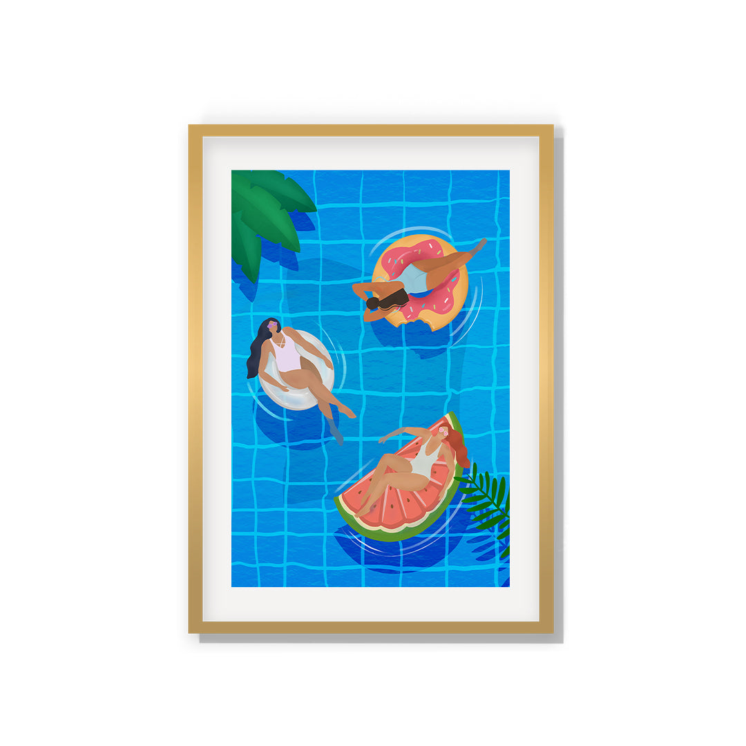 Pool Ladies Petra Lidze Painting Artwork For Home Wall Decor