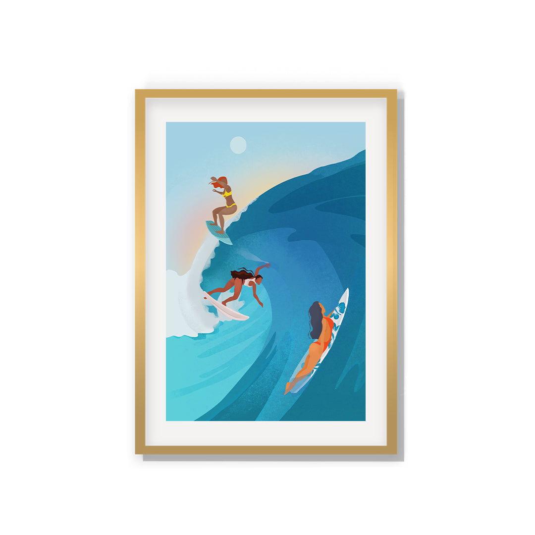 Surfers Petra Lidze Painting Artwork For Home Wall Decor