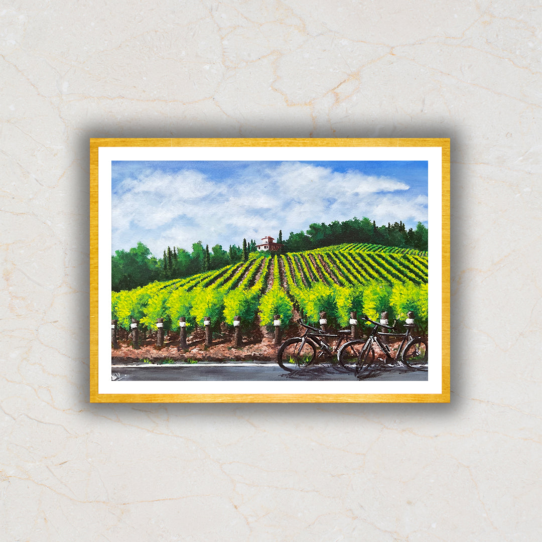 Tuscan Vineyards Painting Artwork For Home Wall Decor