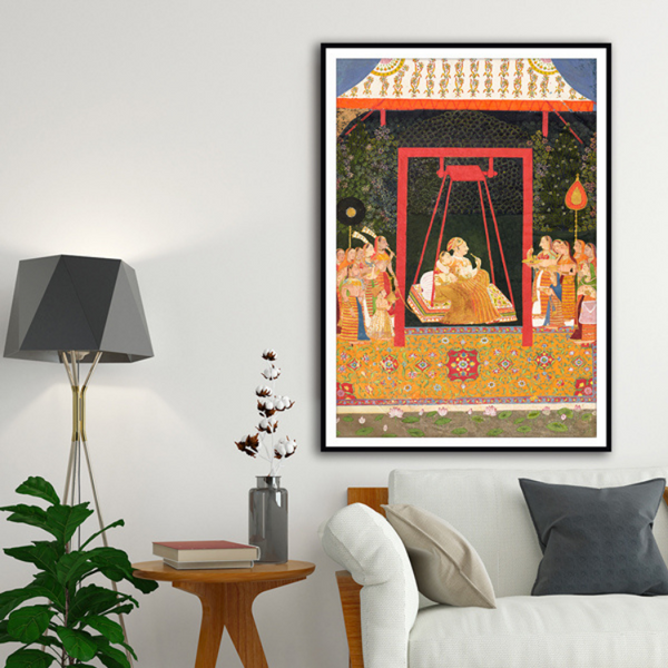 Rao Ram Chandra of Bedla on a Swing Artwork Painting For Home Wall Art D�_cor