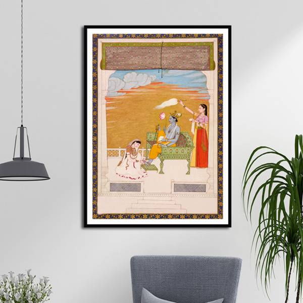 Krishna Fluting, Folio From a Dasavatar Series Artwork Painting For Home Wall Art D�_cor