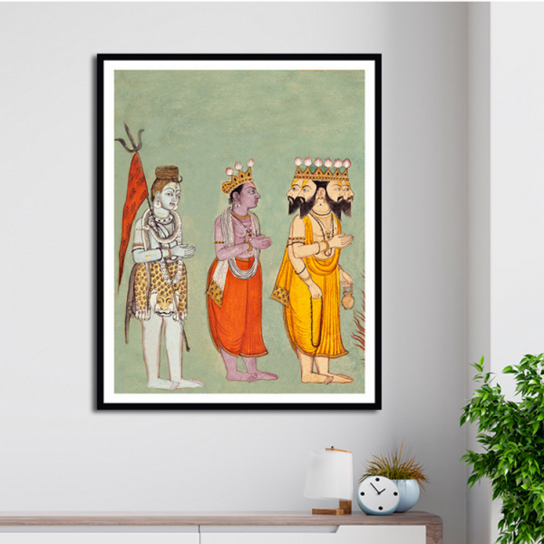 Vishnu and Brahma Adoring Kali Artwork Painting For Home Wall Art D�_cor