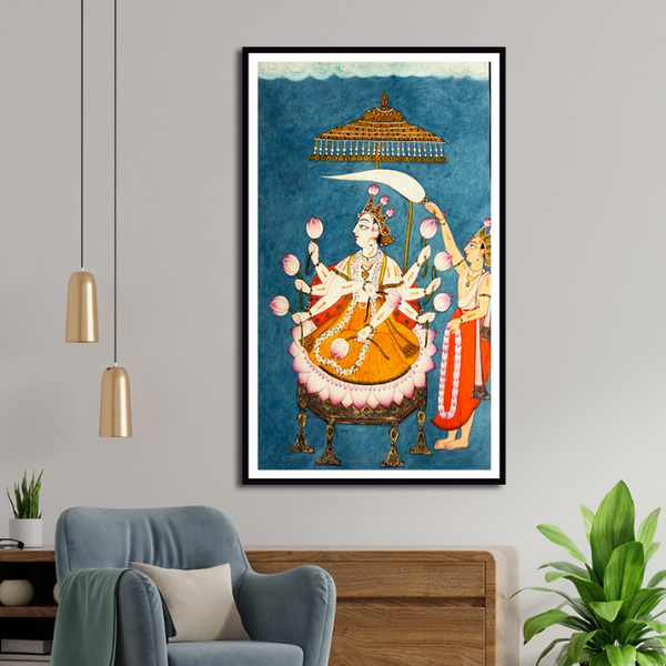 Vishnu Holding Lotus Artwork Painting For Home Wall Art D�_cor