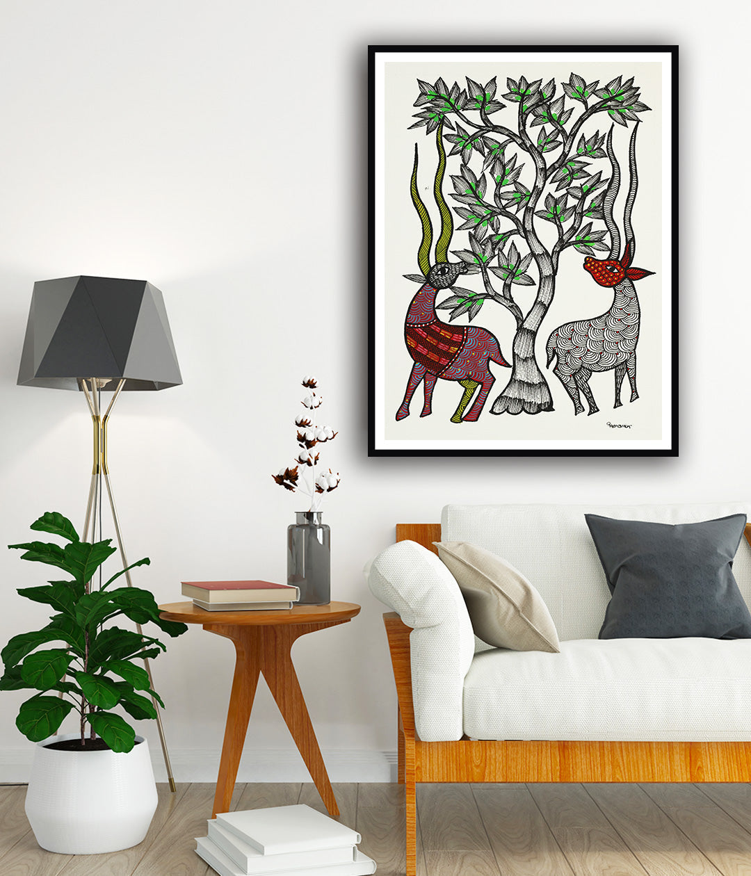 Antelope Forest Gond Art Painting