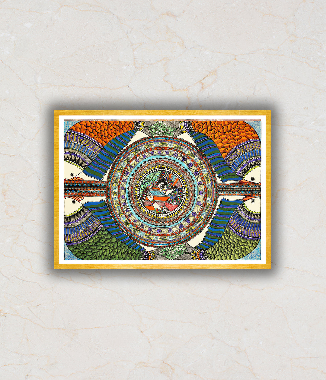 Colorful Mandala Madhubani Art Painting For Home Wall Art Decor