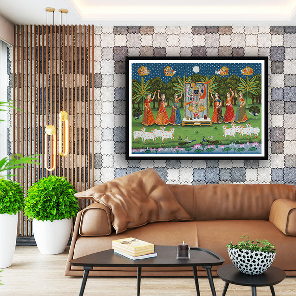 Sharad Purnima Pichwai Artwork For Home Decor 