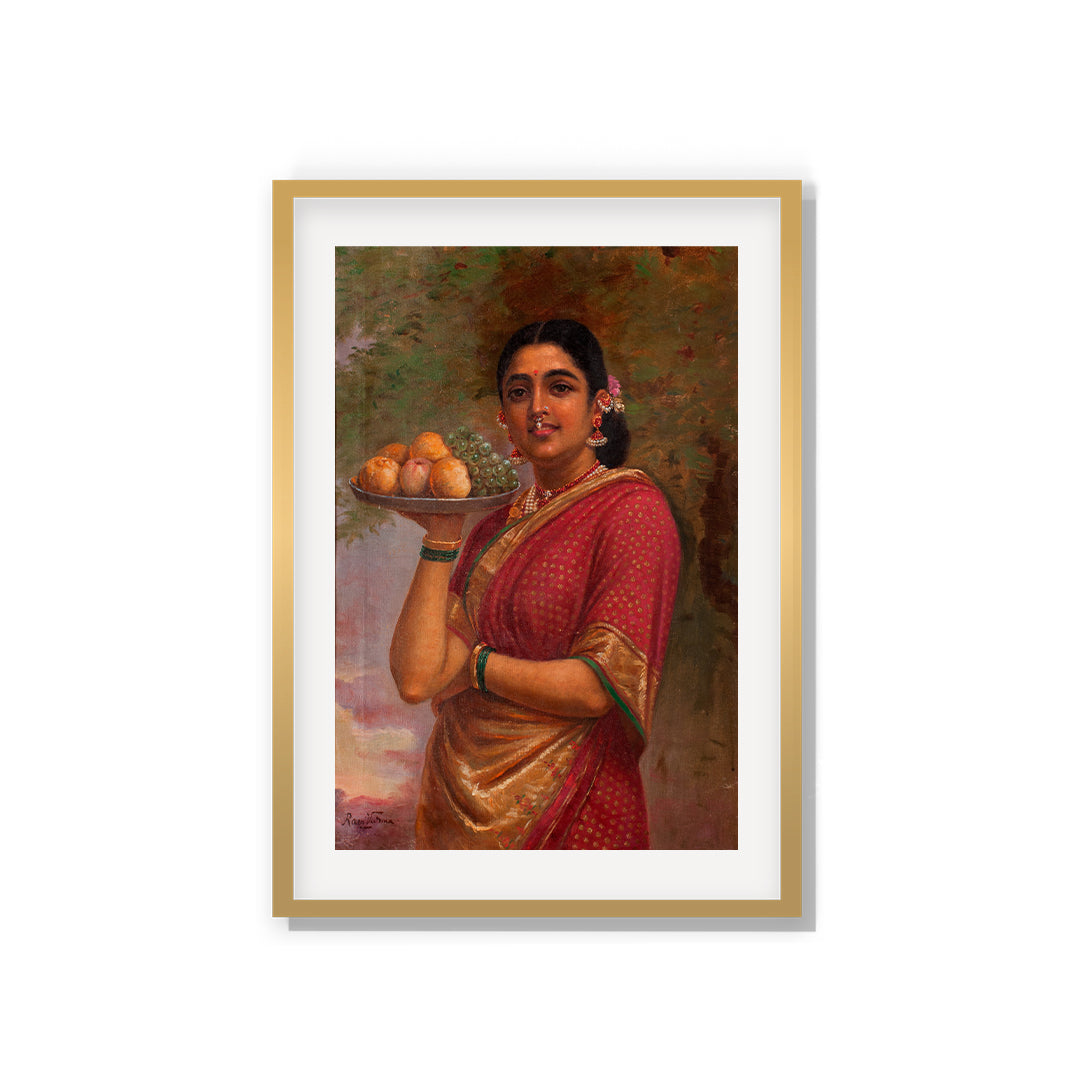 Lady Playing the Veena by Raja Ravi Varma Reproduction For Sale | 1st Art  Gallery
