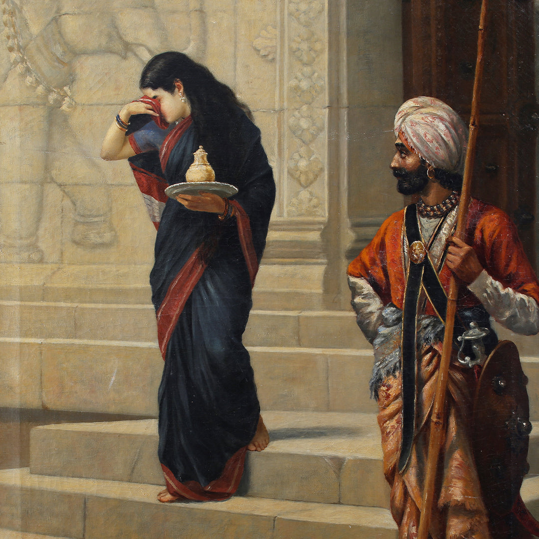 Raja Ravi Varma Artwork Painting - Sairandhri (1891)