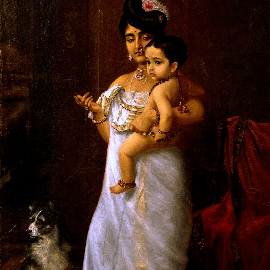 Raja Ravi Varma Artwork Painting - Portrait of Mahaprabha Thampuratti of Mavelikkara